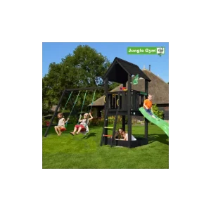 Jungle Gym Club legetårn komplet inkl. swing module xtra ekskl. rutschebane, grundmalet sort - 806-284SB